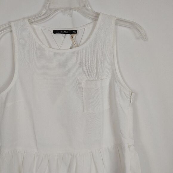 Doe & Rae Lattice Back Tank Top Women's Size Small NWT White.Armpit to armpit 1 - Picture 2 of 9